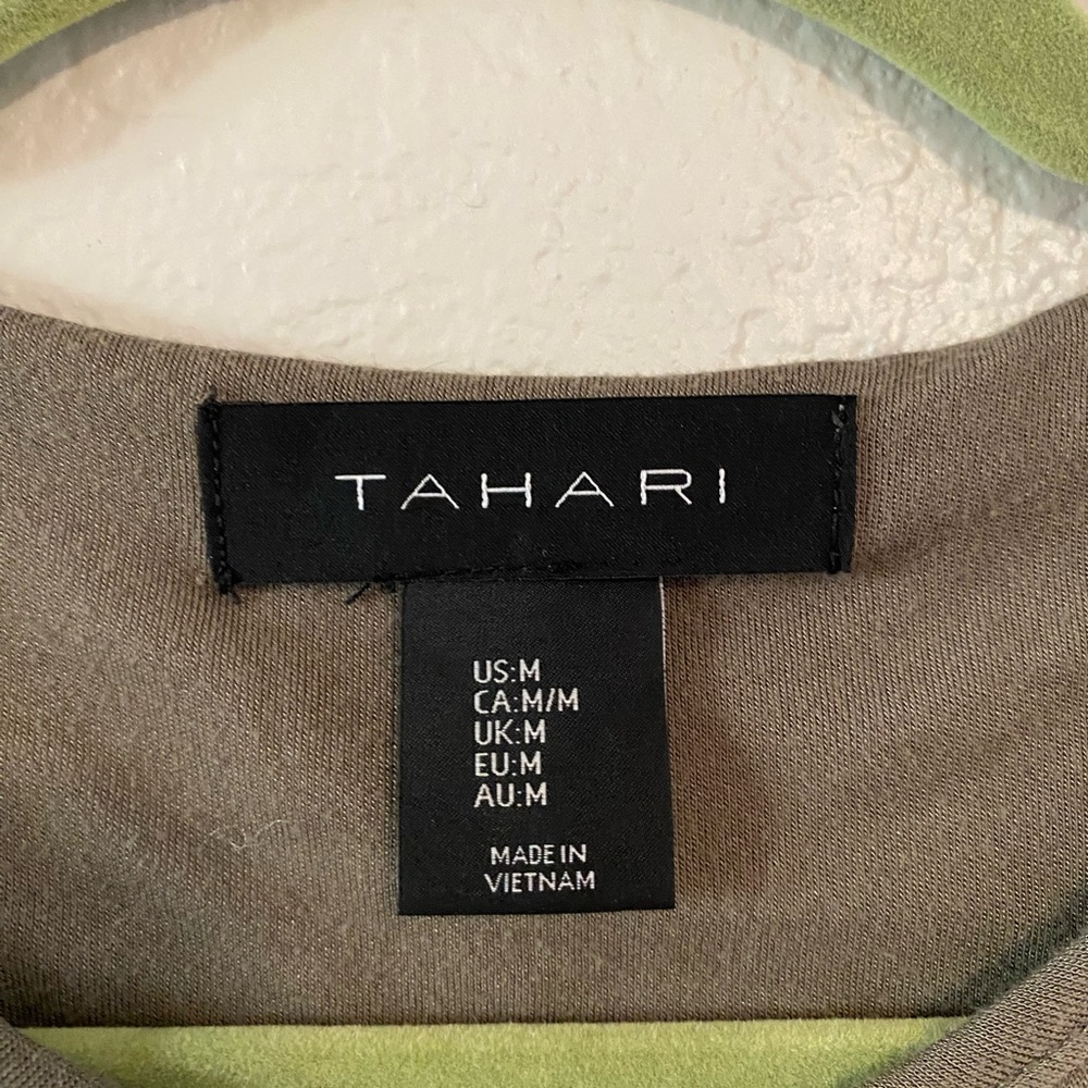 Tahari Khaki and Green stretch dress